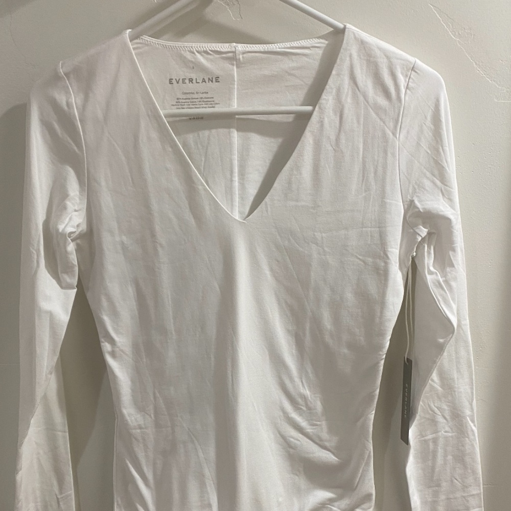 Everlane Long sleeve V-Neck Bodysuit (Thong)